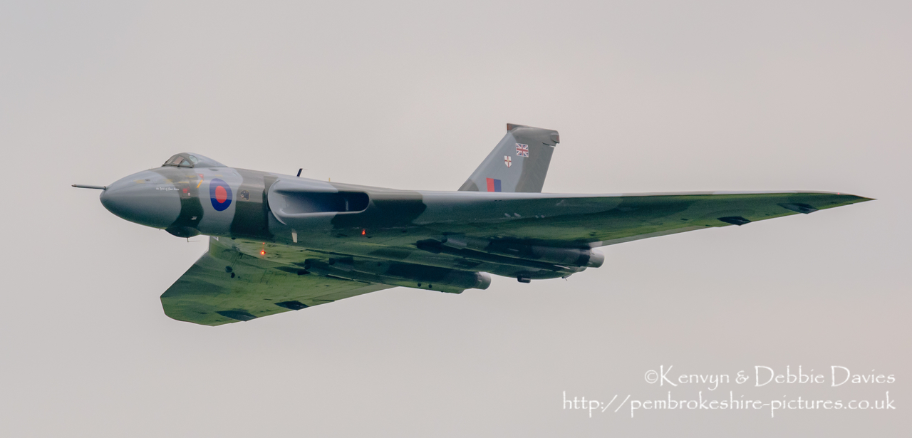 The Spirit Of Great Britain is the only airworthy example of the 134 Avro Vulcan V bombers that were operated by the Royal Air Force from 1953 until 1984. Vulcan XH558 served with the RAF between 1960 and 1985 in the bomber, maritime reconnaissance and air-to-air refuelling roles. The RAF operated XH558 as a display aircraft from 1986 until 1992, when budget cuts forced its retirement.<br/><br/>It is presently operated by the Vulcan to the Sky Trust as a display aircraft, funded entirely by charitable donations and the UK Lottery's Heritage Fund. It is registered with the United Kingdom Civil Aviation Authority as G-VLCN but has an exemption to fly in Royal Air Force markings as XH558.<br/><br/>October 2015 will see the last flight of the Vulcan as it becomes impossible to keep it airworthy.